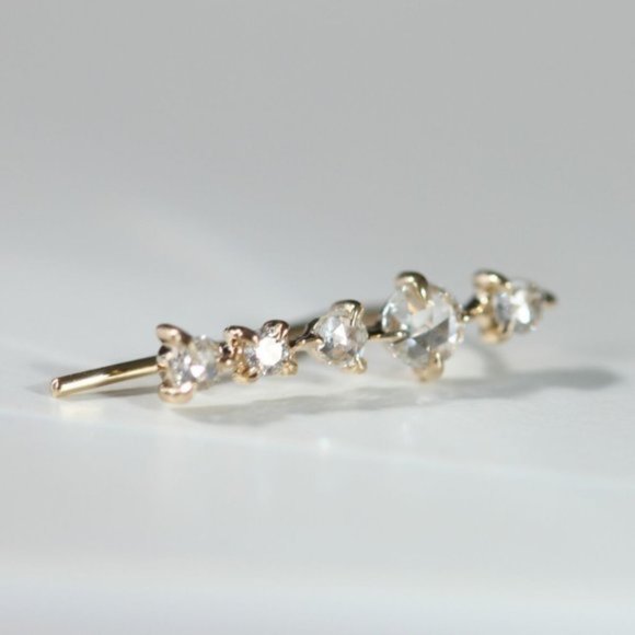 ISO Snow Queen Ear Climber Yellow Gold